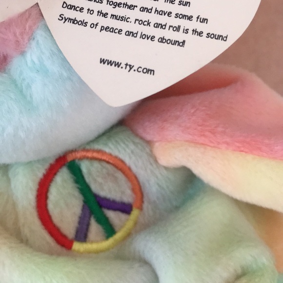 Rare ty Peace Bear beanie baby perfect construction with tag errors - Picture 2 of 15